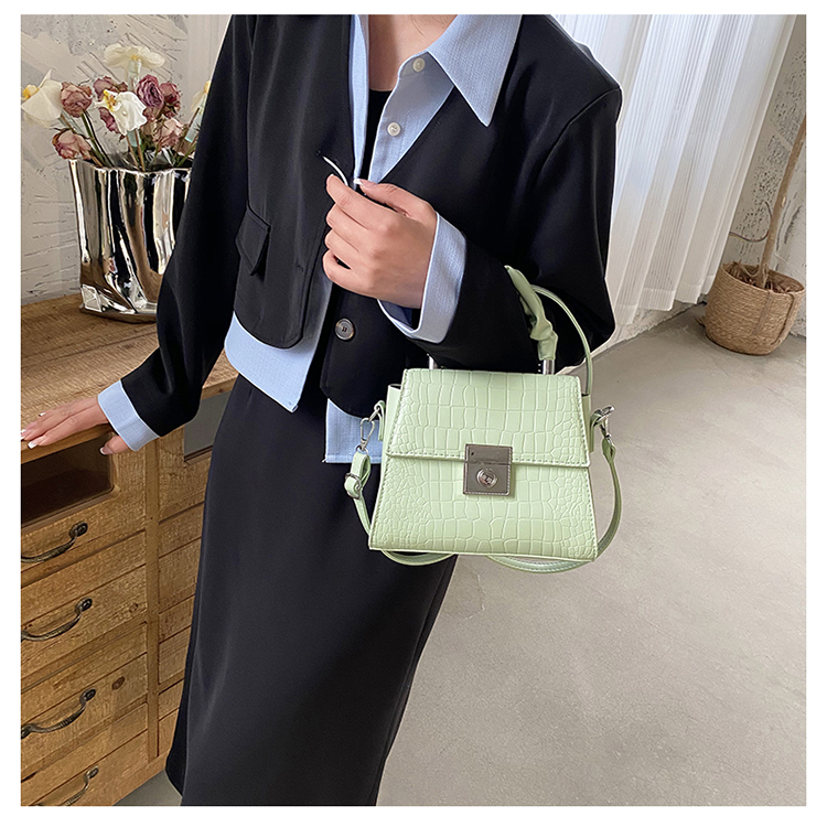 Women's All Seasons Pu Leather Solid Color Crocodile Basic Square Lock Clasp Handbag display picture 4
