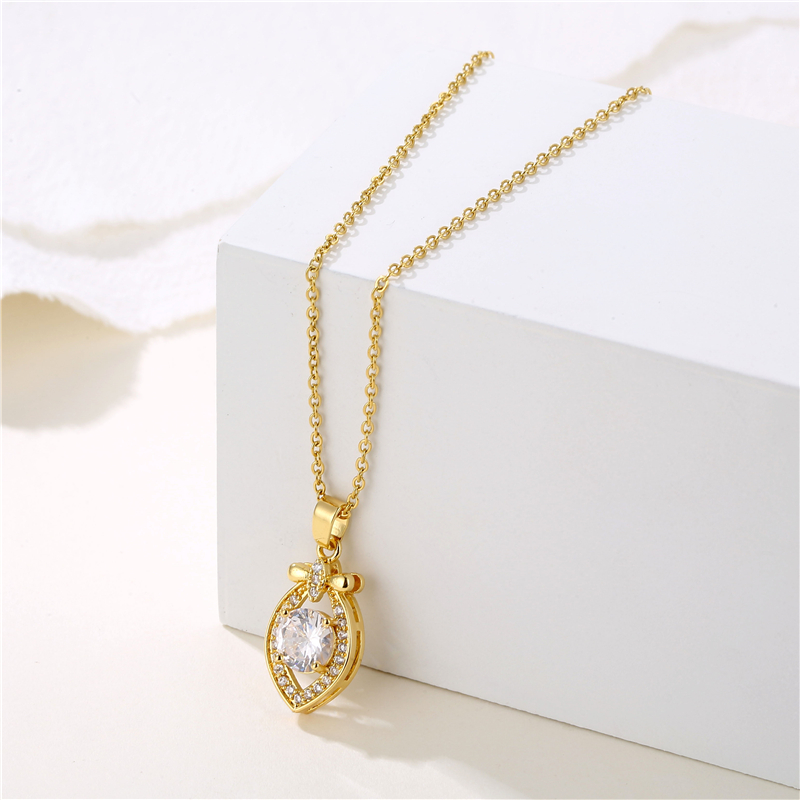 Stainless Steel Titanium Steel 18K Gold Plated Retro Plating Inlay Water Droplets Heart Shape Snowflake Zircon Pendant Necklace display picture 22