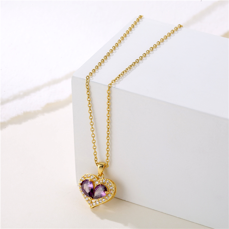 Stainless Steel Titanium Steel 18K Gold Plated Retro Plating Inlay Water Droplets Heart Shape Snowflake Zircon Pendant Necklace display picture 24