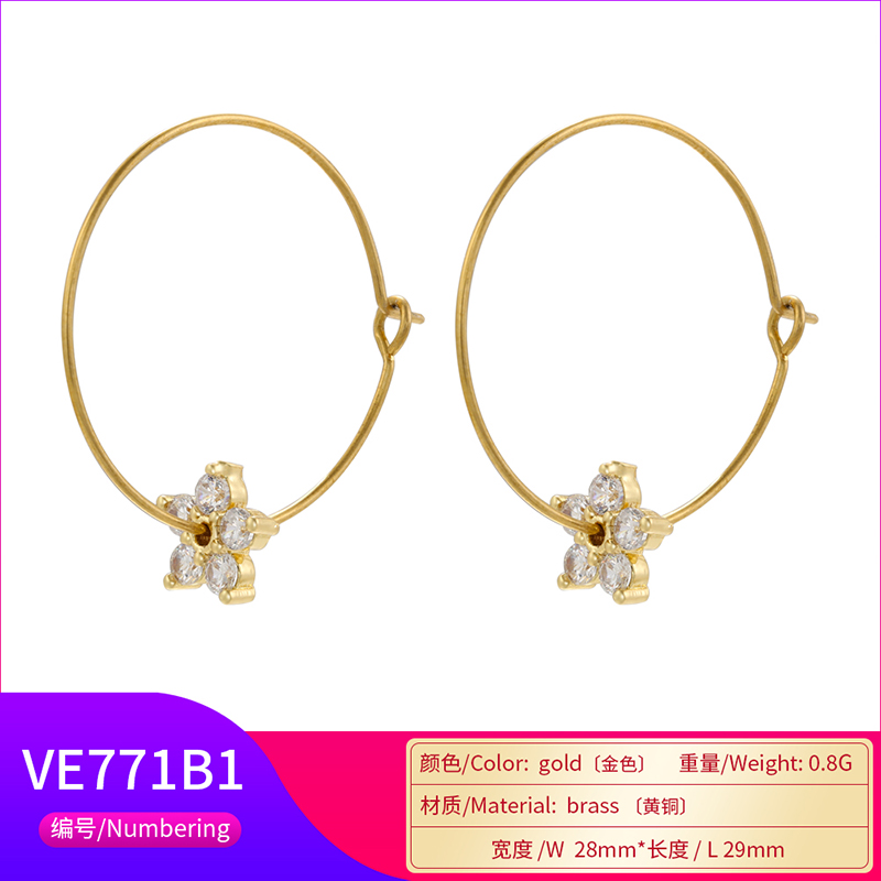 Simple Style Round Star Brass Plating Inlay Zircon 18k Gold Plated Pendants Jewelry Accessories display picture 12