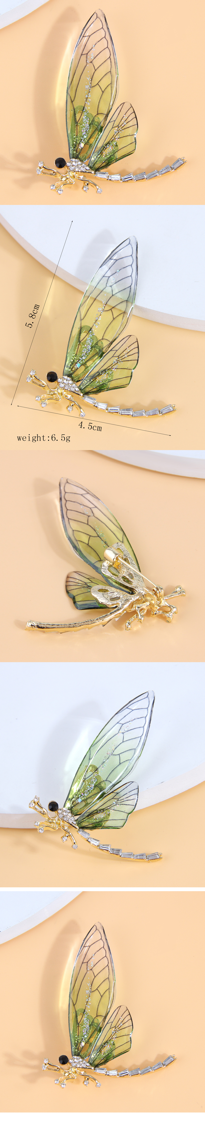 Fashion Simple Style Dragonfly Alloy Inlay Rhinestones Women's Brooches 1 Piece display picture 1