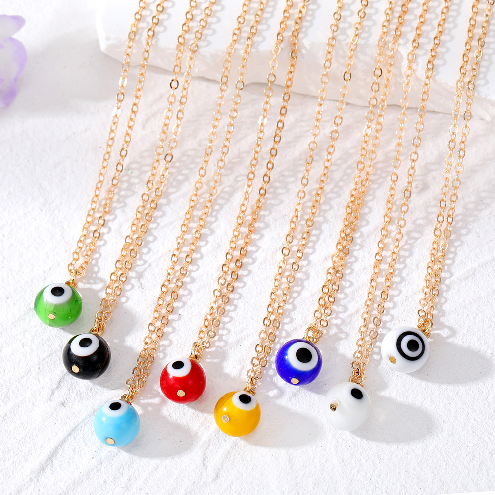 1 Piece Casual Devil's Eye Resin Women's Pendant Necklace display picture 9