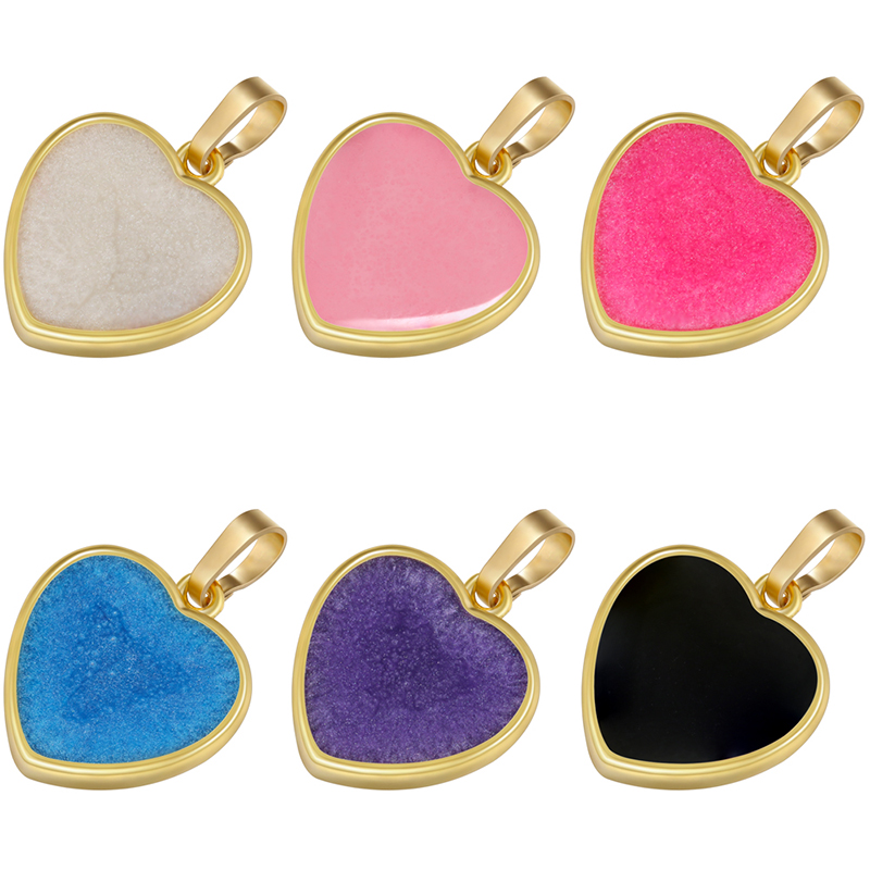 1 Piece Simple Style Heart Shape Brass Enamel Plating 18k Gold Plated Pendants display picture 7