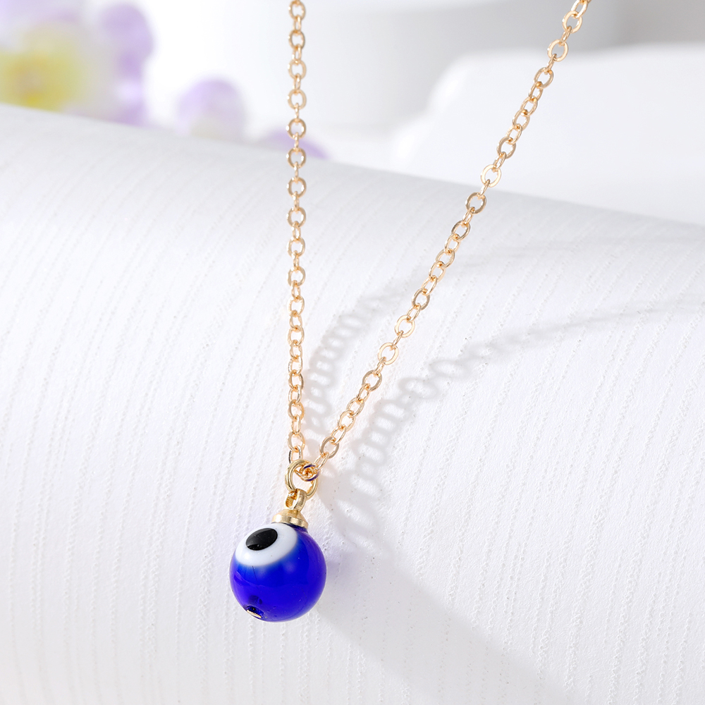 1 Piece Casual Devil's Eye Resin Women's Pendant Necklace display picture 3