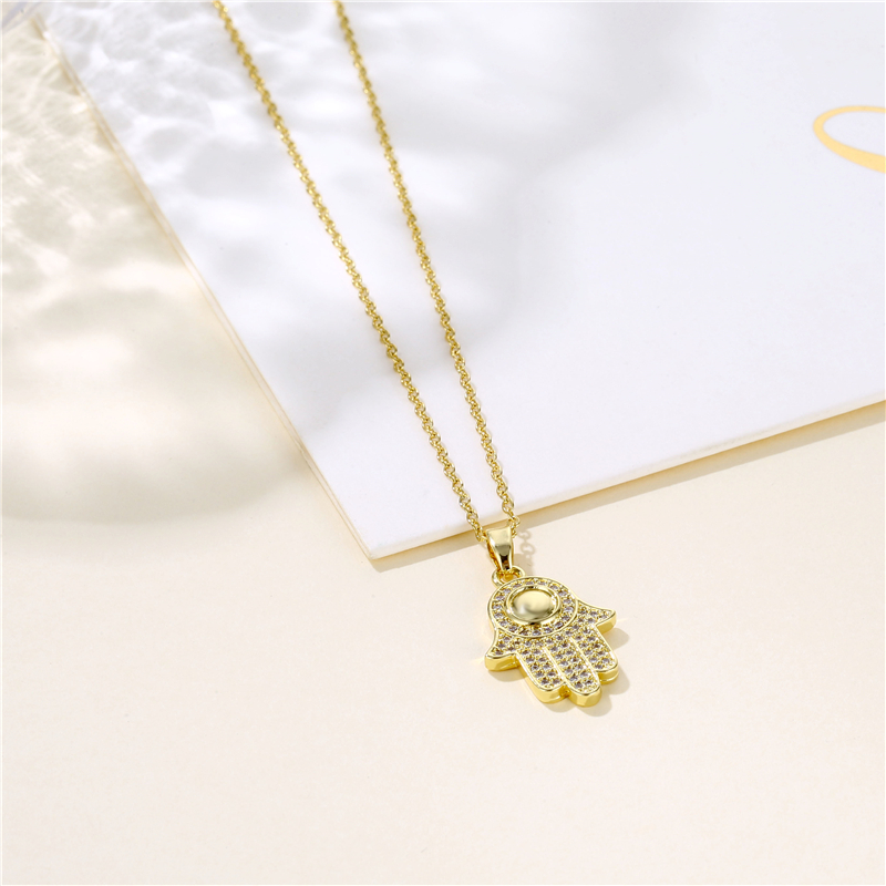 Stainless Steel Titanium Steel 18K Gold Plated Korean Style Plating Inlay Cross Swan Eye Zircon Pendant Necklace display picture 6