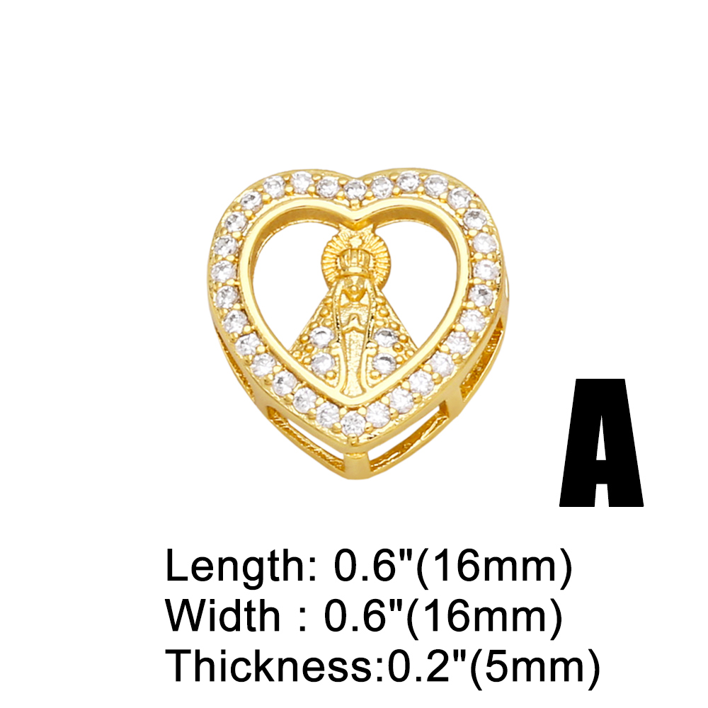 1 Piece Classic Style Heart Shape Copper Inlay Zircon 18k Gold Plated Pendants Jewelry Accessories display picture 3