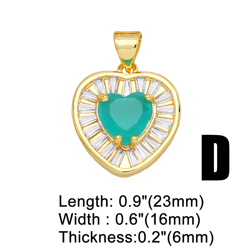 1 Piece Classic Style Heart Shape Copper Inlay Zircon 18k Gold Plated Pendants Jewelry Accessories display picture 6