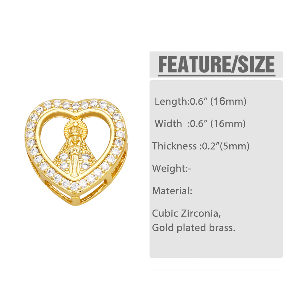 1 Piece Classic Style Heart Shape Copper Inlay Zircon 18k Gold Plated Pendants Jewelry Accessories display picture 1