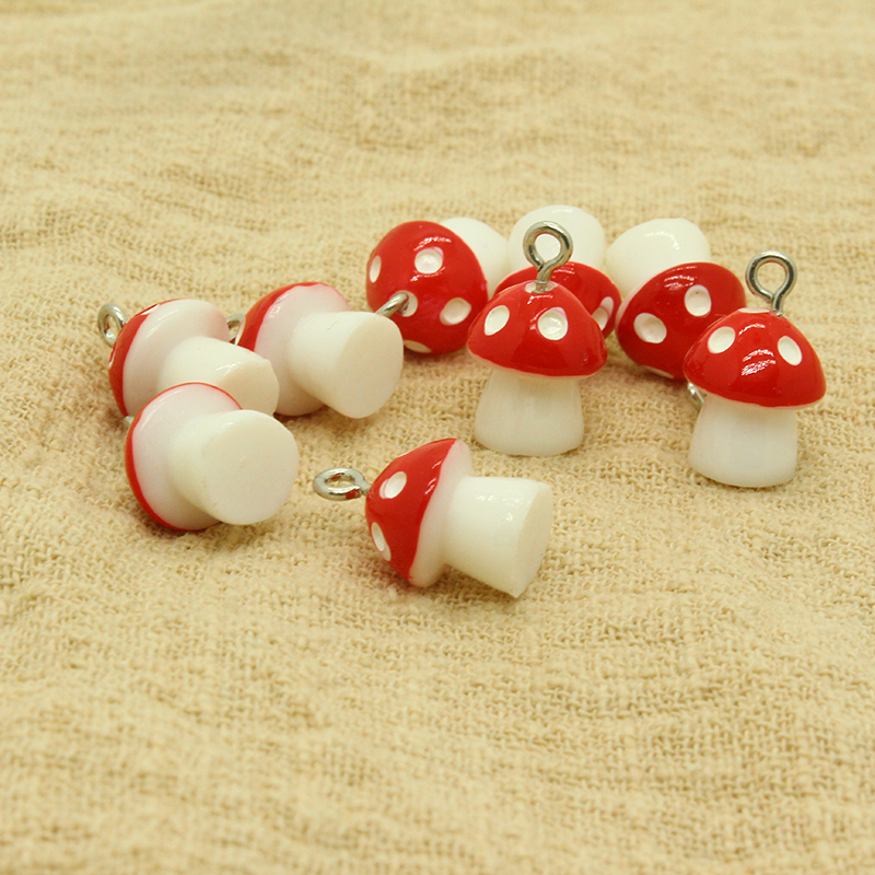 Cute Mushroom Resin Printing Jewelry Accessories display picture 12