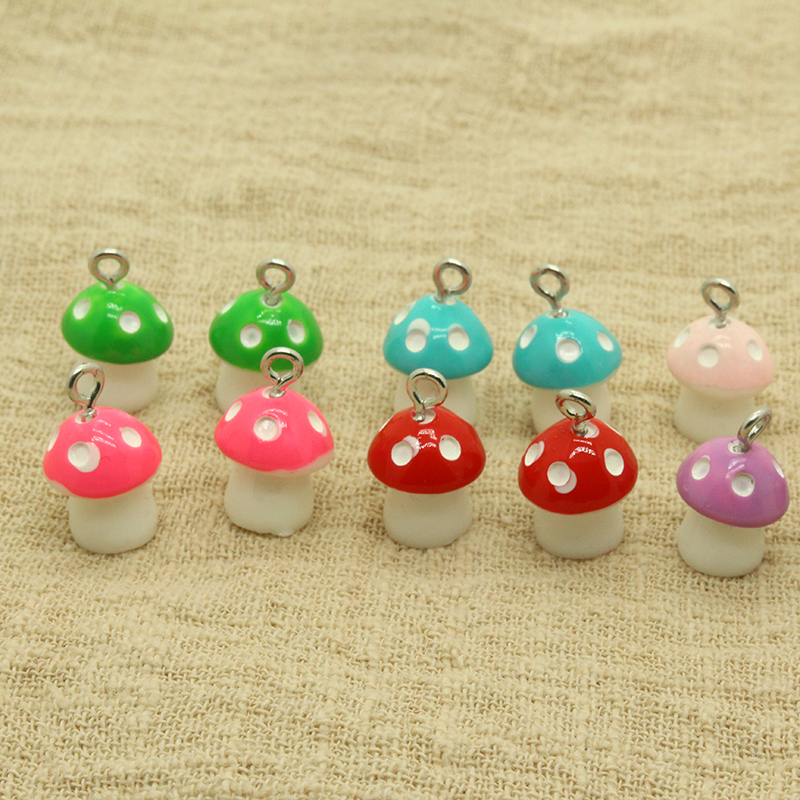 Cute Mushroom Resin Printing Jewelry Accessories display picture 5