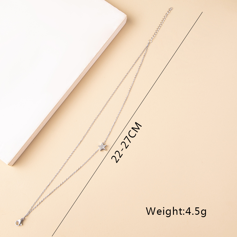 Simple Style Solid Color 304 Stainless Steel Chain Women'S Anklet display picture 1