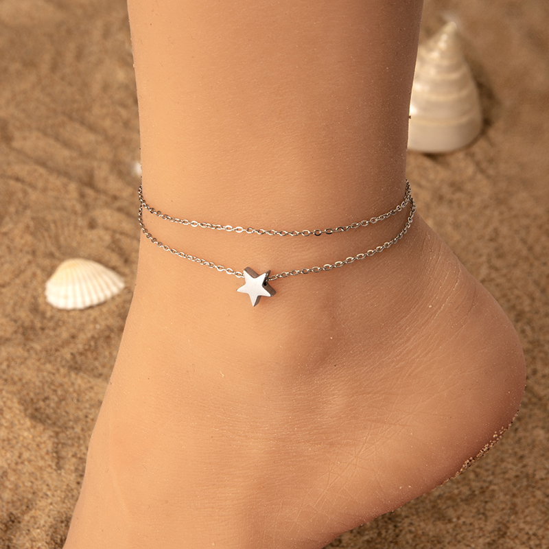 Simple Style Solid Color 304 Stainless Steel Chain Women'S Anklet display picture 5
