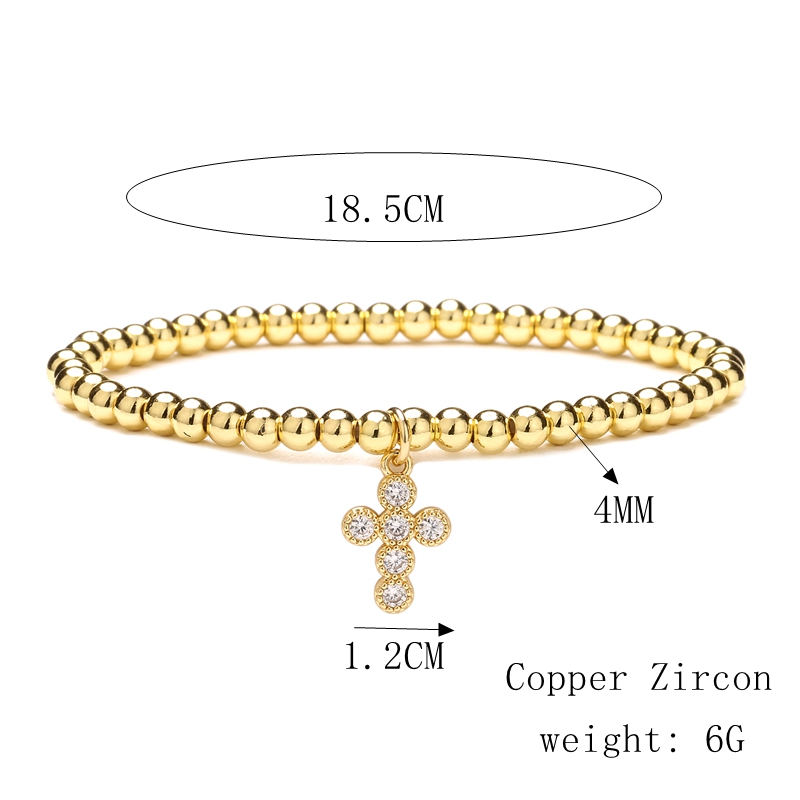 1 Piece Artistic Cross Heart Shape Copper Inlay Zircon Bracelets display picture 1