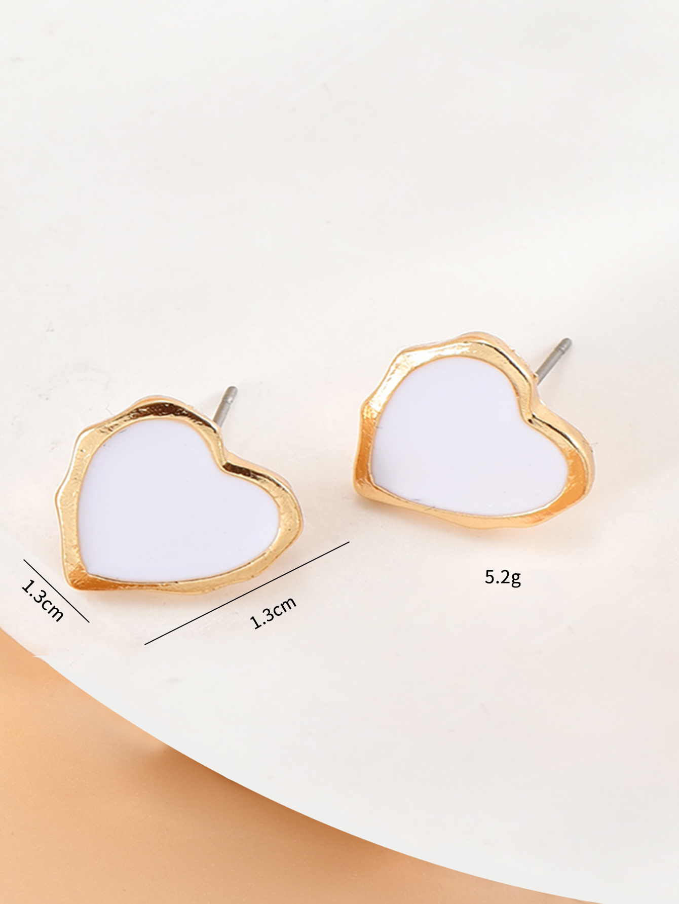 Wholesale Jewelry 1 Pair Simple Style Heart Shape Alloy Ear Studs display picture 2