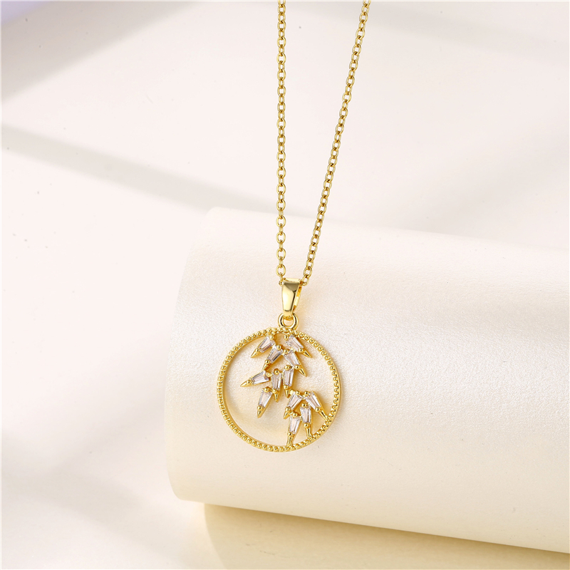 Stainless Steel Titanium Steel 18K Gold Plated INS Style Plating Inlay Sun Heart Shape Whale Zircon Pendant Necklace display picture 7