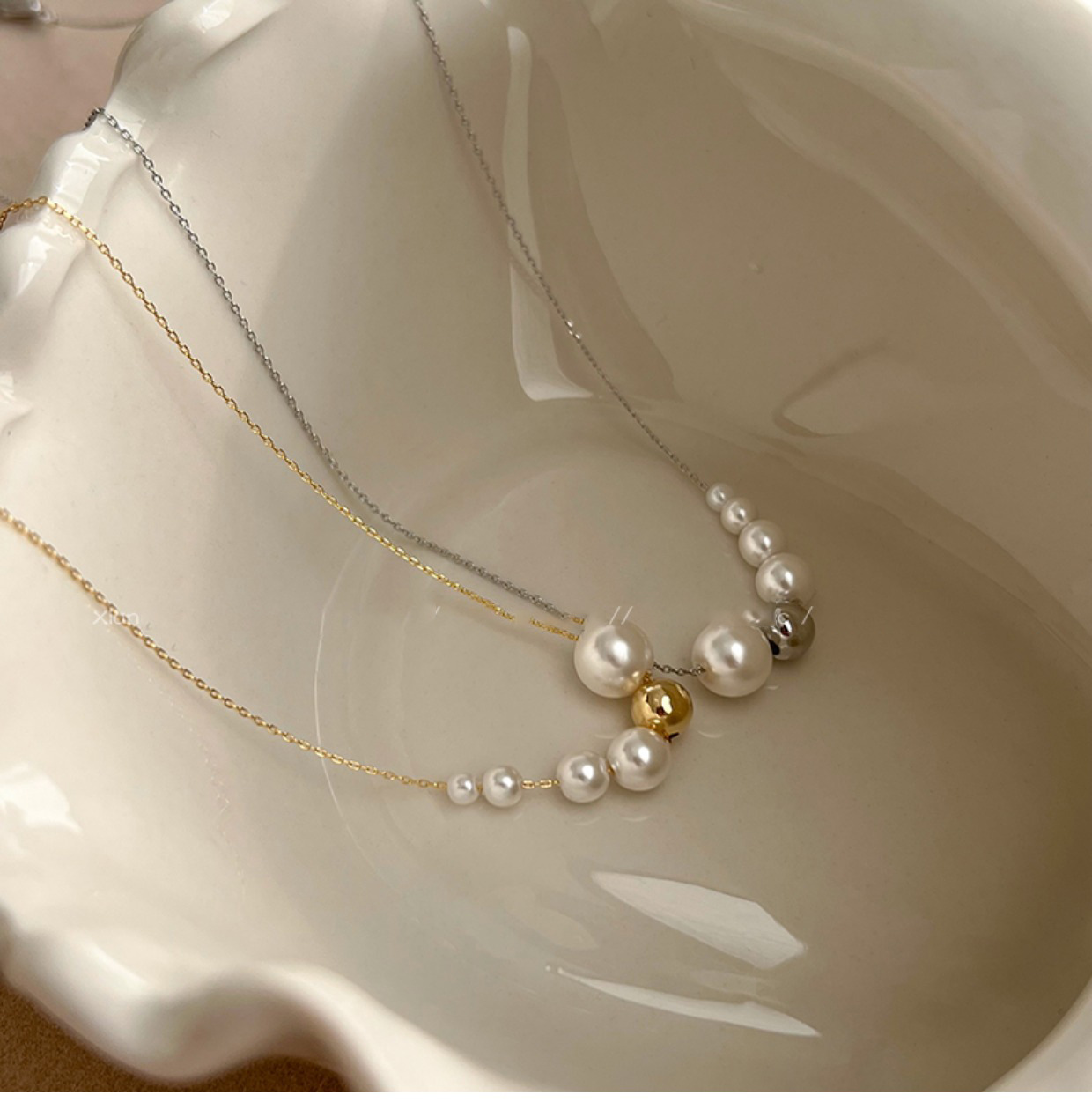 1 Piece Elegant Round Artificial Pearl Beaded Women's Necklace display picture 6