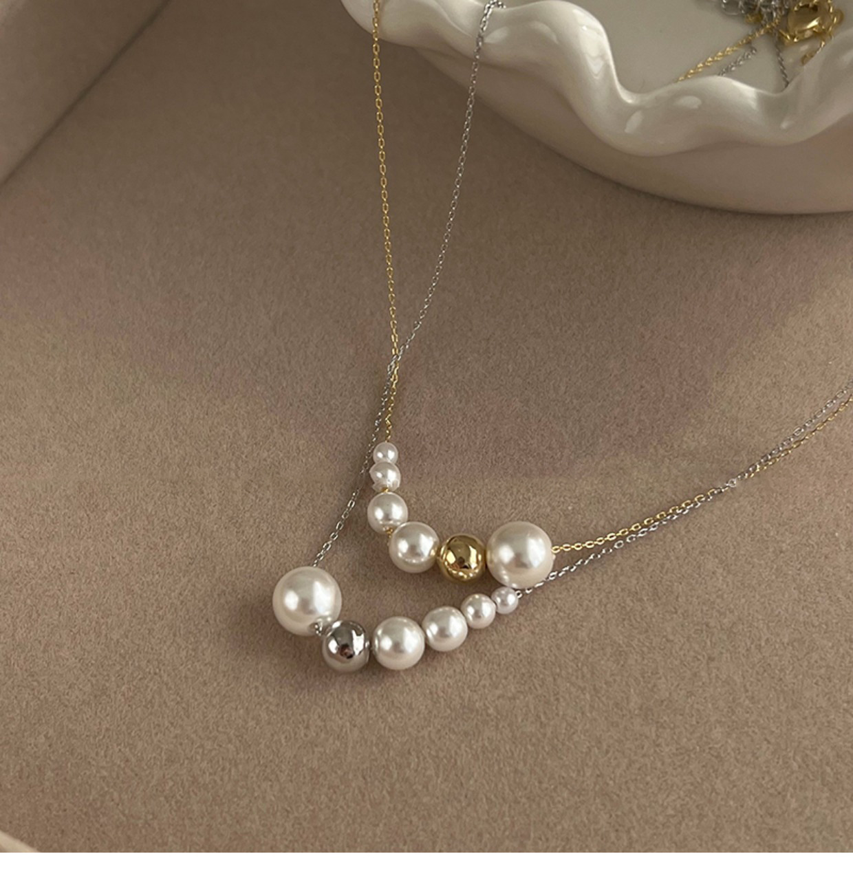 1 Piece Elegant Round Artificial Pearl Beaded Women's Necklace display picture 16