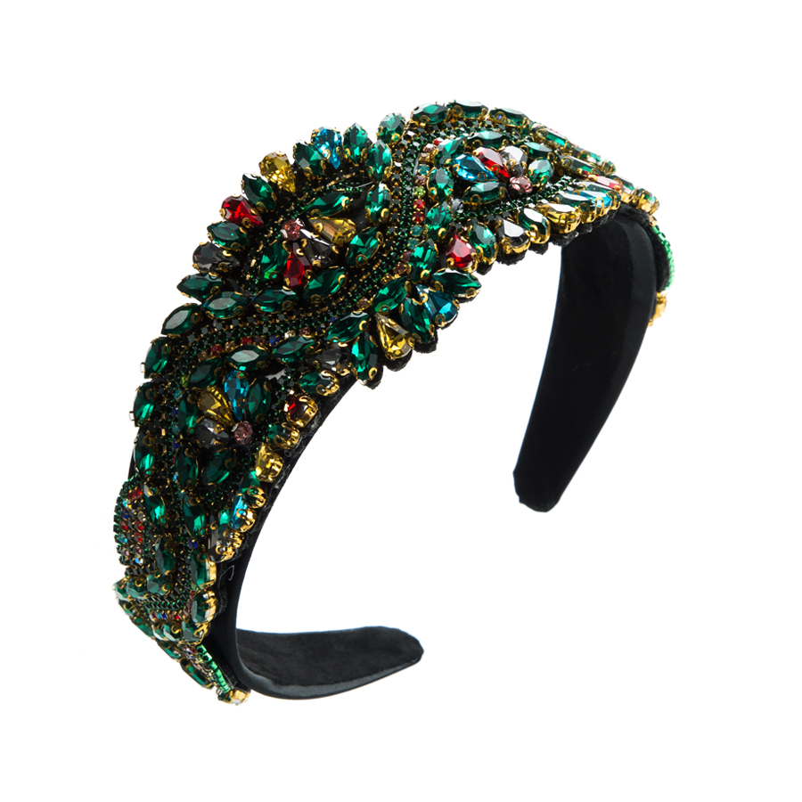 Luxurious U Shape Cloth Inlay Rhinestones Glass Hair Band display picture 6