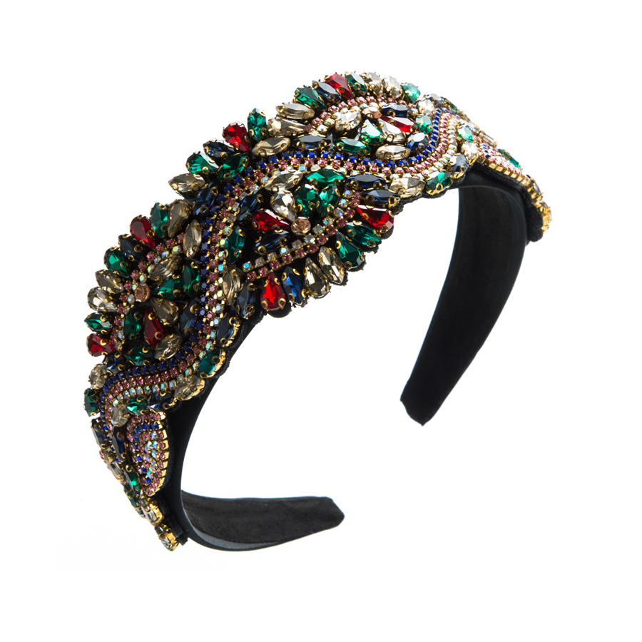 Luxurious U Shape Cloth Inlay Rhinestones Glass Hair Band display picture 7