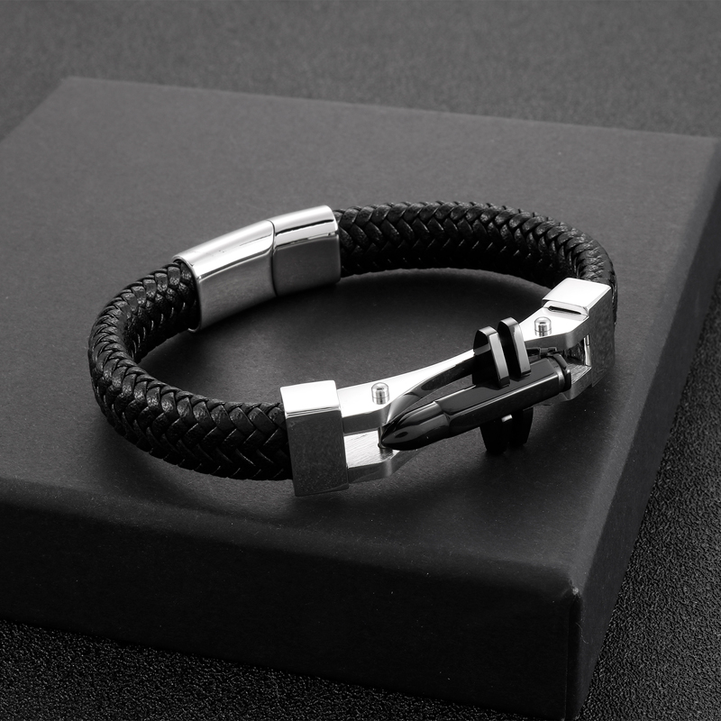 Wholesale Hip-hop Solid Color Stainless Steel Bracelets display picture 4