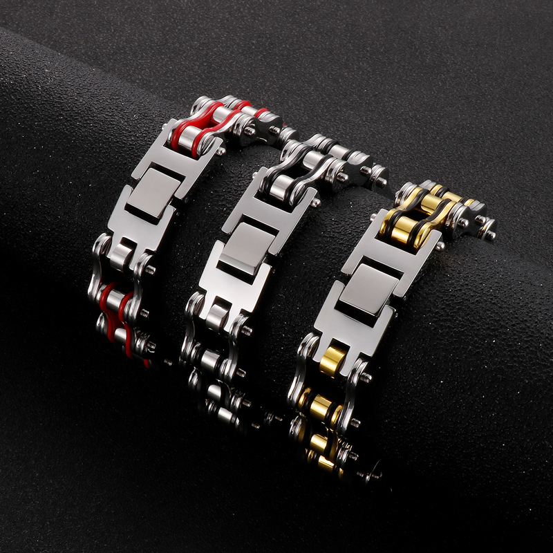 Wholesale Hip-hop Color Block Stainless Steel Bracelets display picture 8