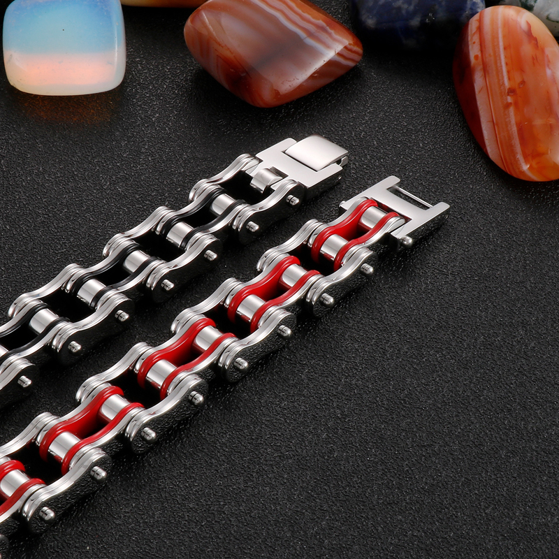 Wholesale Hip-hop Color Block Stainless Steel Bracelets display picture 5