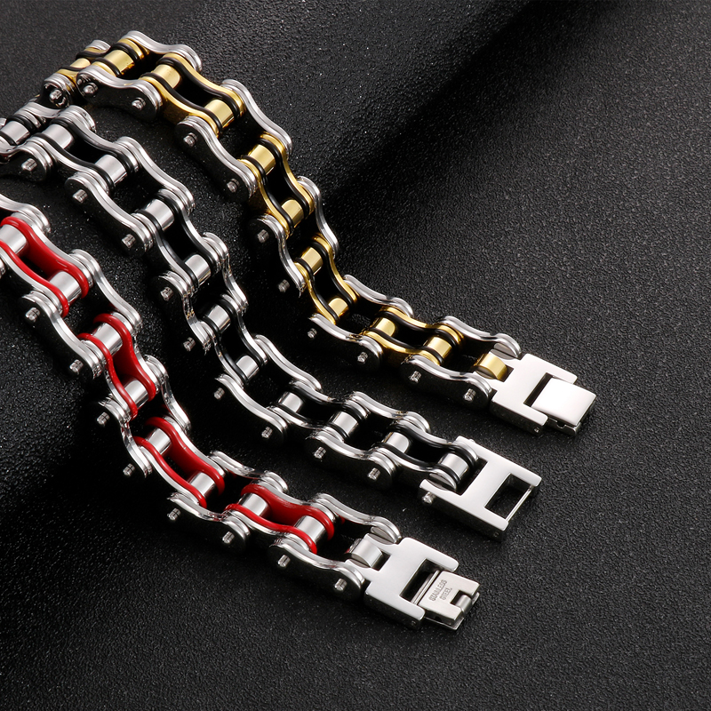 Wholesale Hip-hop Color Block Stainless Steel Bracelets display picture 4