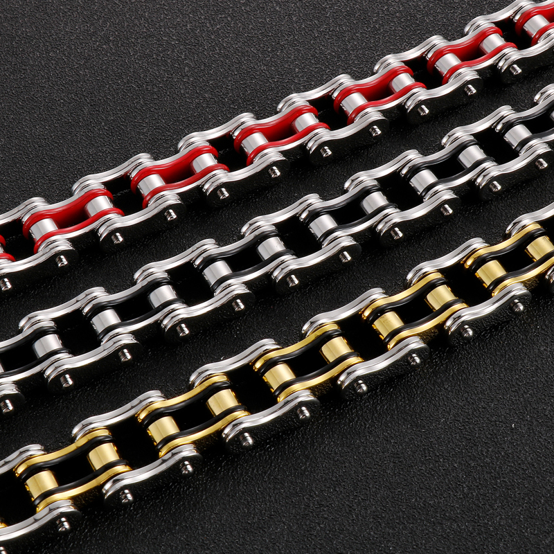 Wholesale Hip-hop Color Block Stainless Steel Bracelets display picture 3
