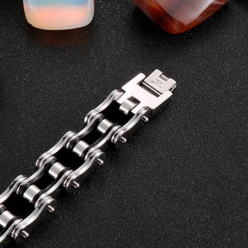 Wholesale Hip-hop Color Block Stainless Steel Bracelets display picture 7