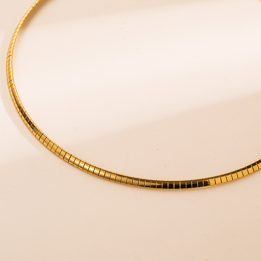 Ins Style Round Stainless Steel Polishing Plating 18k Gold Plated Choker display picture 13