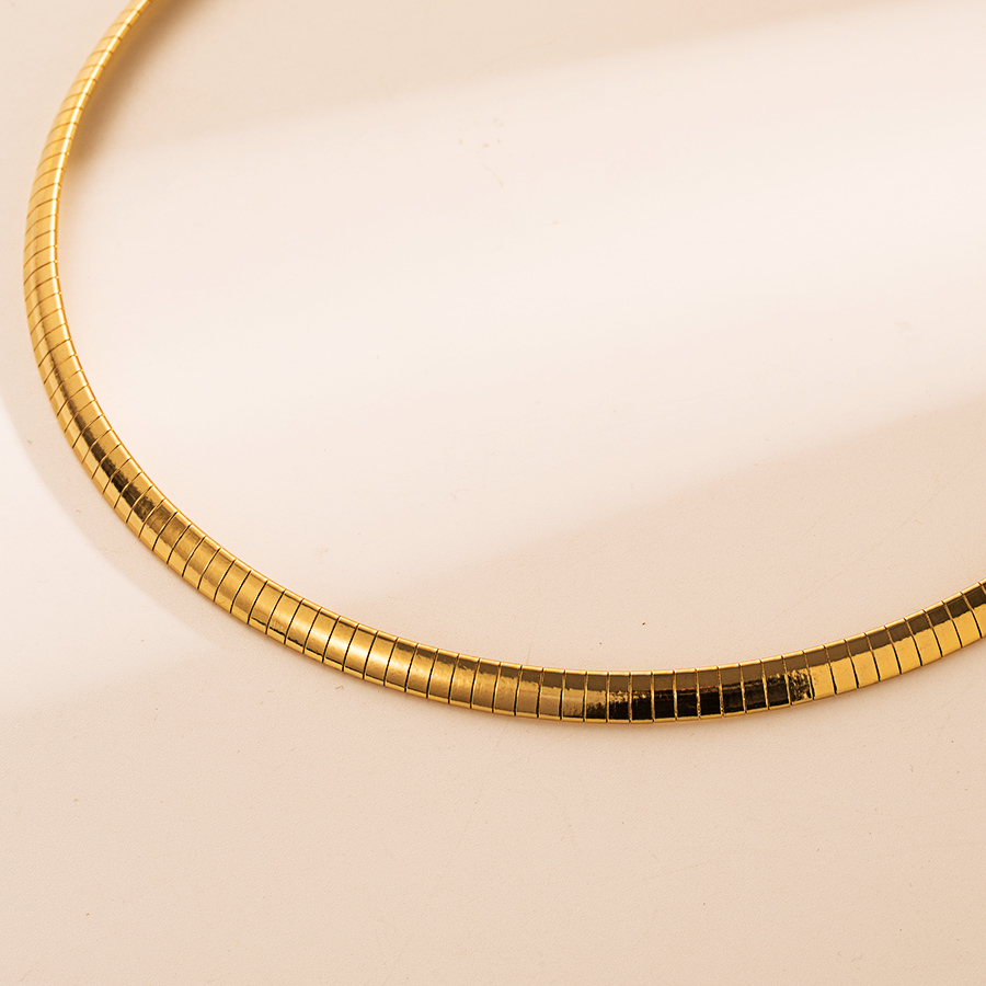 Ins Style Round Stainless Steel Polishing Plating 18k Gold Plated Choker display picture 14