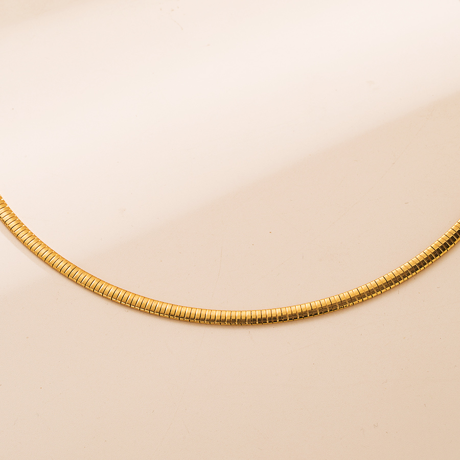 Ins-stil Runden Rostfreier Stahl Polieren Überzug 18 Karat Vergoldet Halsband display picture 8