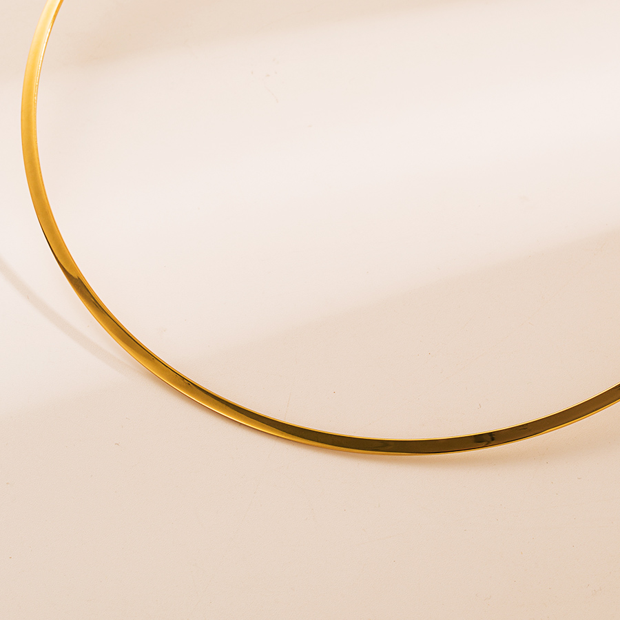 Ins-stil Runden Rostfreier Stahl Polieren Überzug 18 Karat Vergoldet Halsband display picture 1