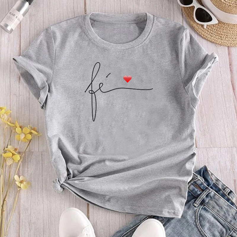 Women's T-shirt Short Sleeve T-shirts Printing Casual Letter Heart Shape display picture 1