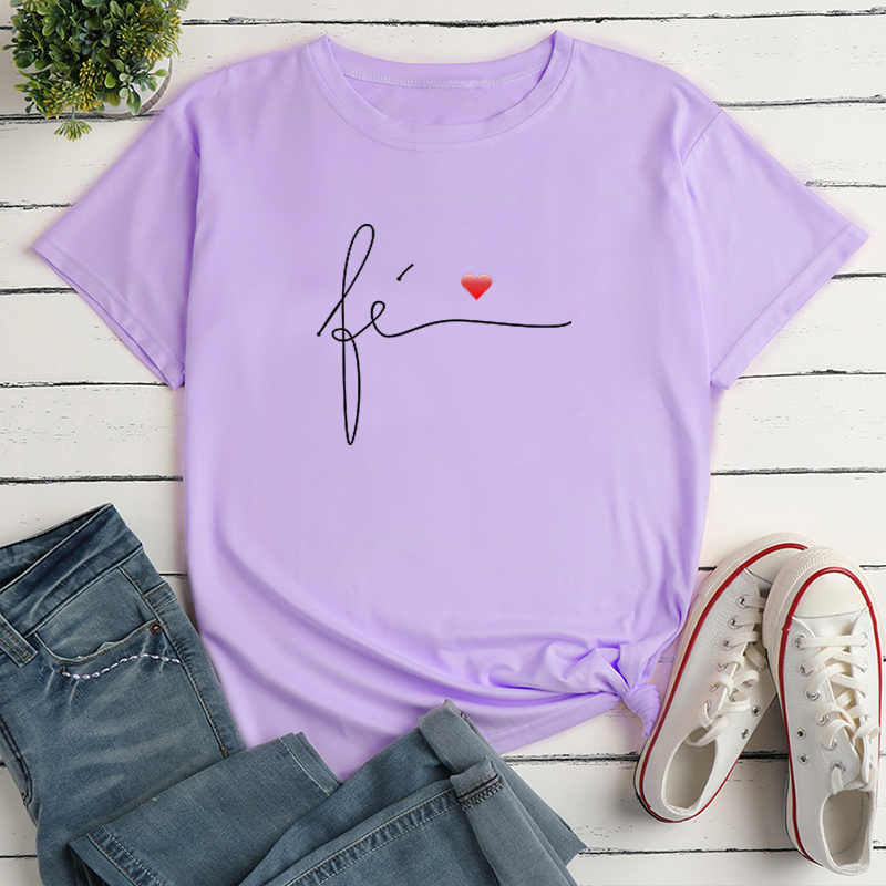 Women's T-shirt Short Sleeve T-shirts Printing Casual Letter Heart Shape display picture 4