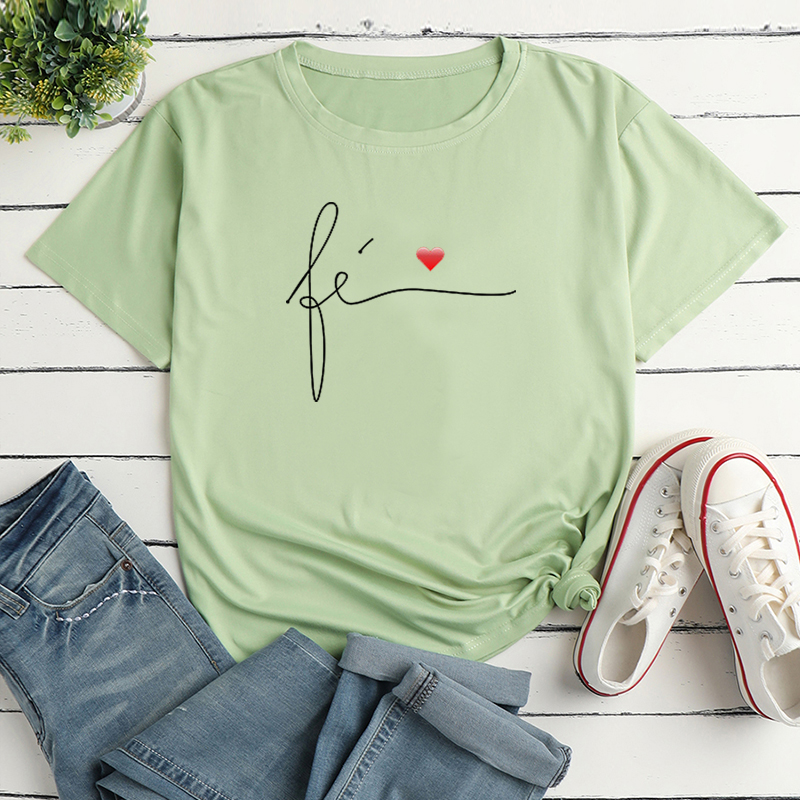 Women's T-shirt Short Sleeve T-shirts Printing Casual Letter Heart Shape display picture 5