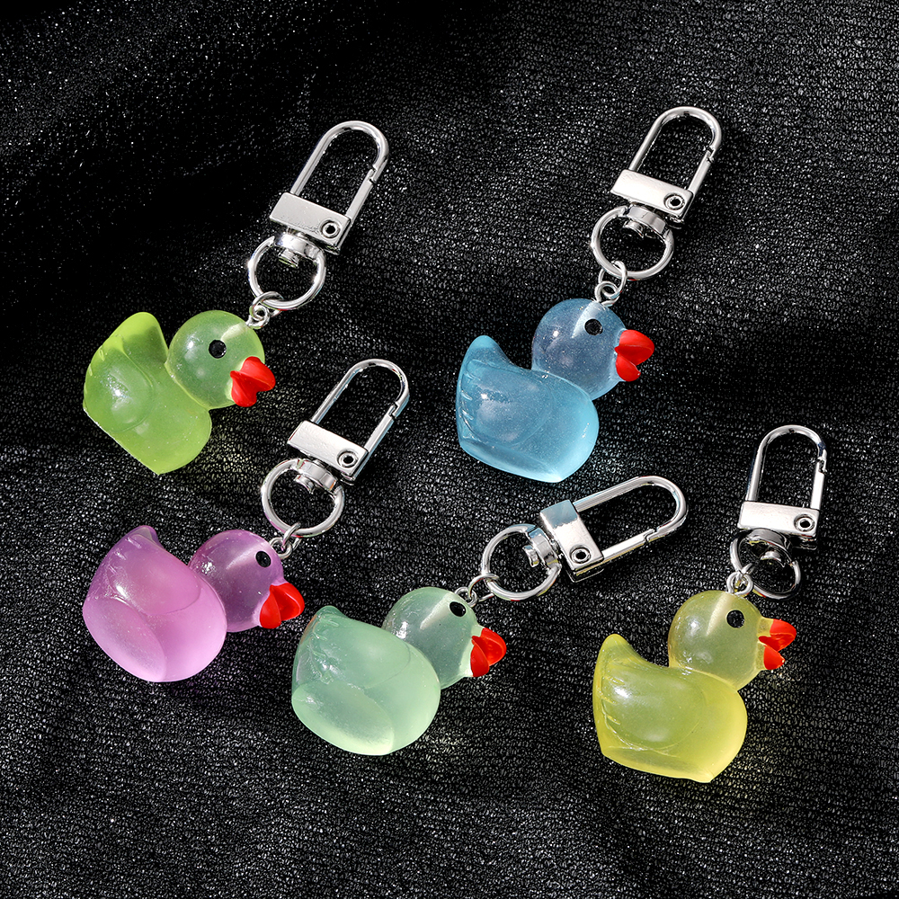 1 Piece Cute Animal Duck Alloy Resin Bag Pendant Keychain display picture 1