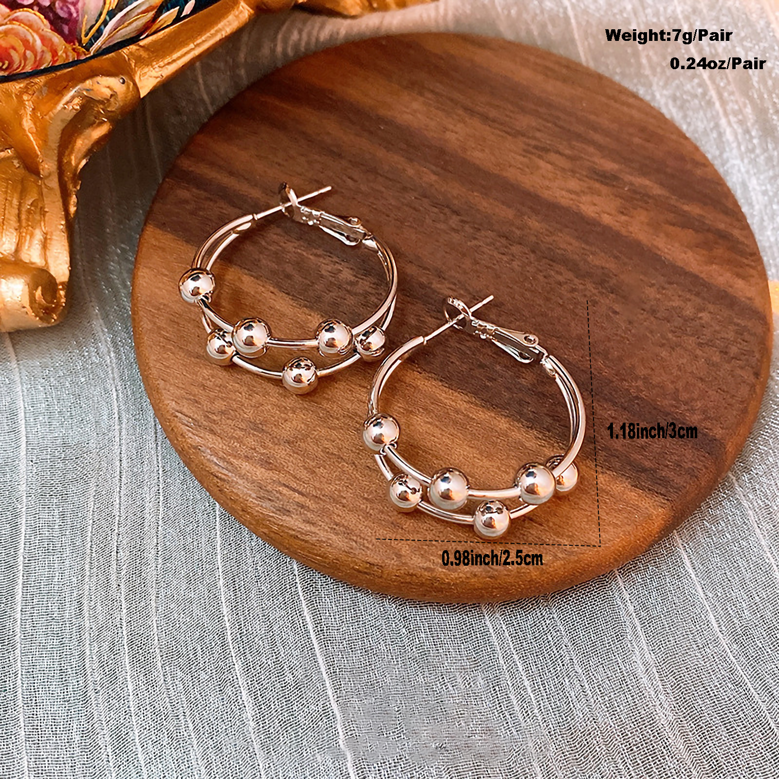 1 Pair Vintage Style Circle Titanium Steel Plating 18k Gold Plated White Gold Plated Hoop Earrings display picture 1