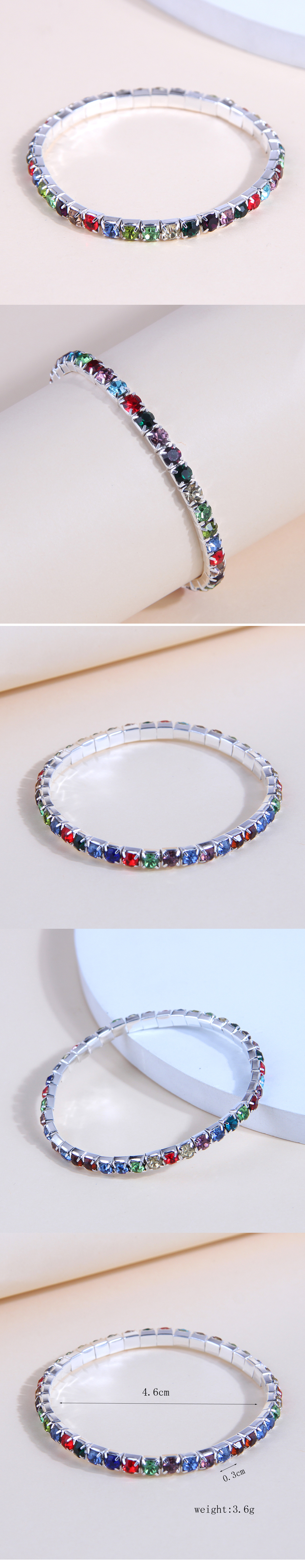 Shiny Round Ferroalloy Inlay Rhinestones Women's Bracelets display picture 1