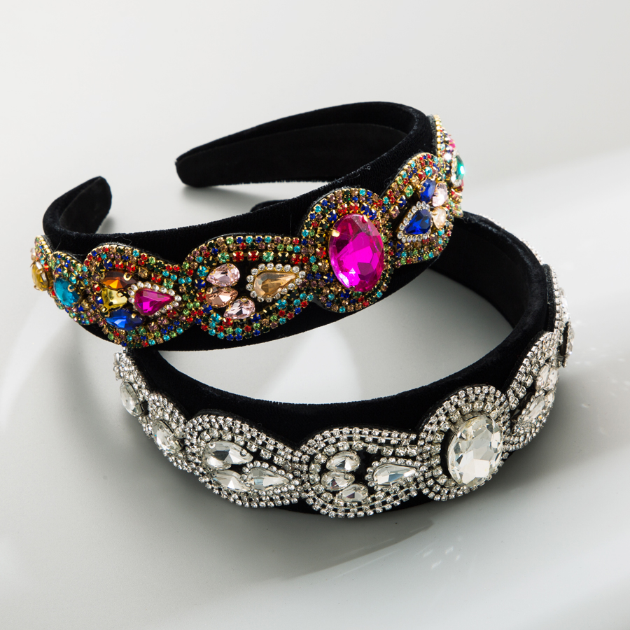 Baroque Style U Shape Cloth Inlay Rhinestones Glass Hair Band display picture 3