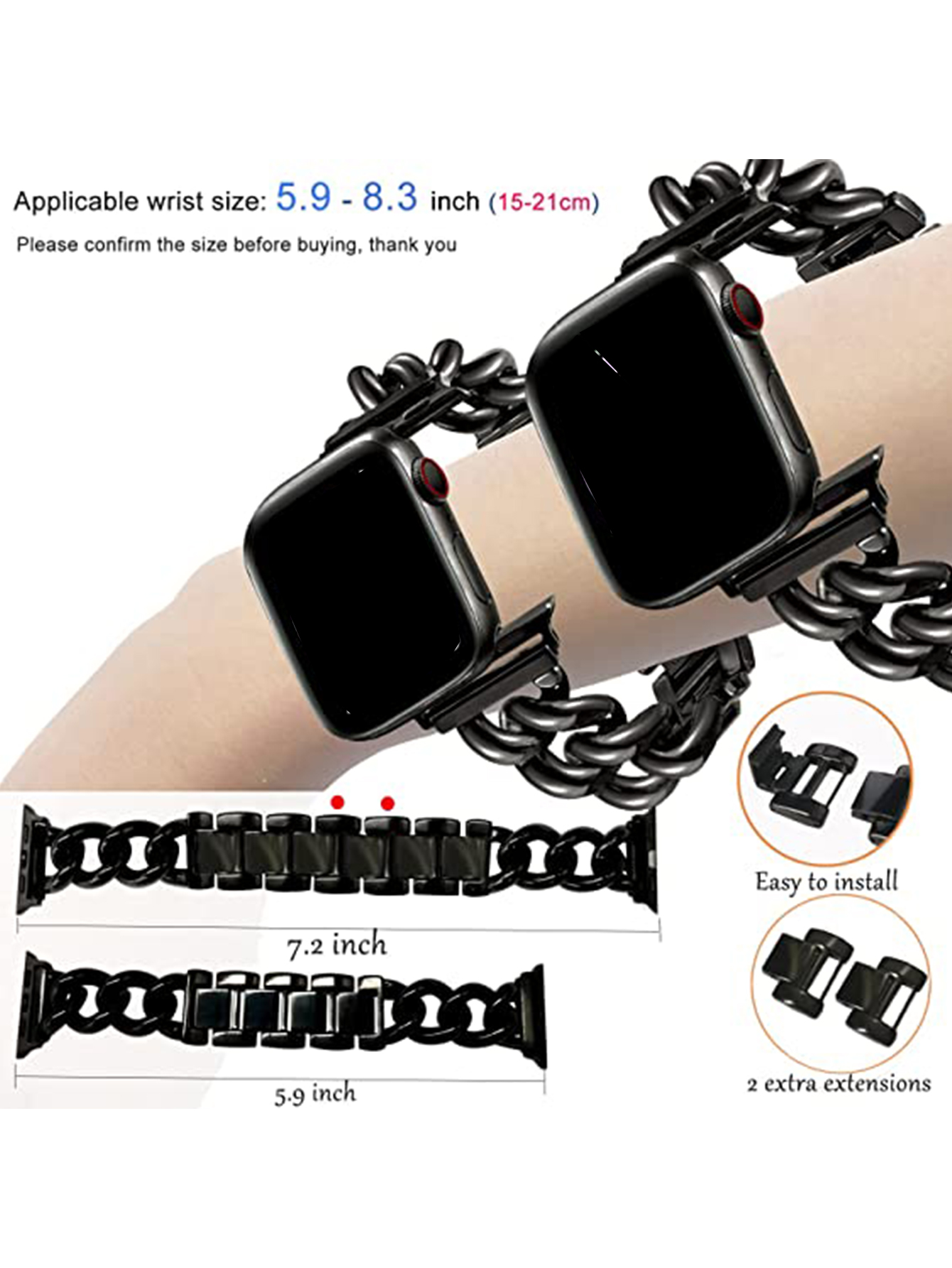 Metal Denim Chain Strap For  Watch Simple Fashion Strap display picture 4