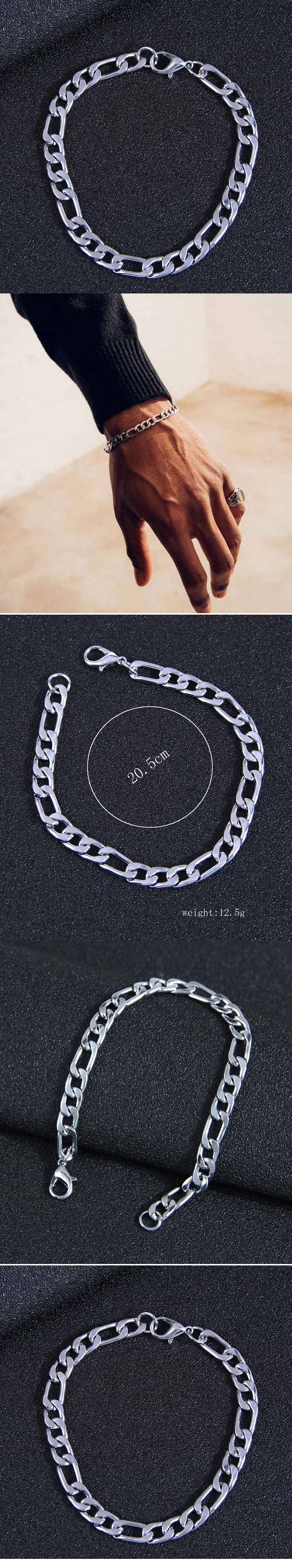 Fashion Simple Stainless Steel Metal Chain Temperament Men's Bracelet display picture 1