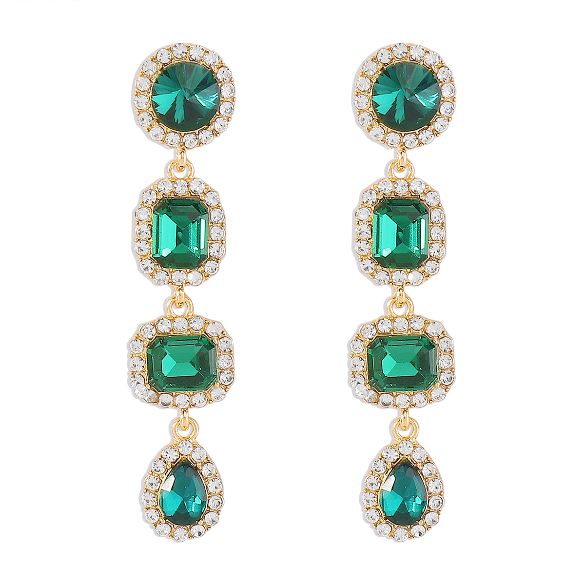 Wholesale Jewelry 1 Pair Simple Style Water Droplets Alloy Rhinestone Rhinestones Drop Earrings display picture 7