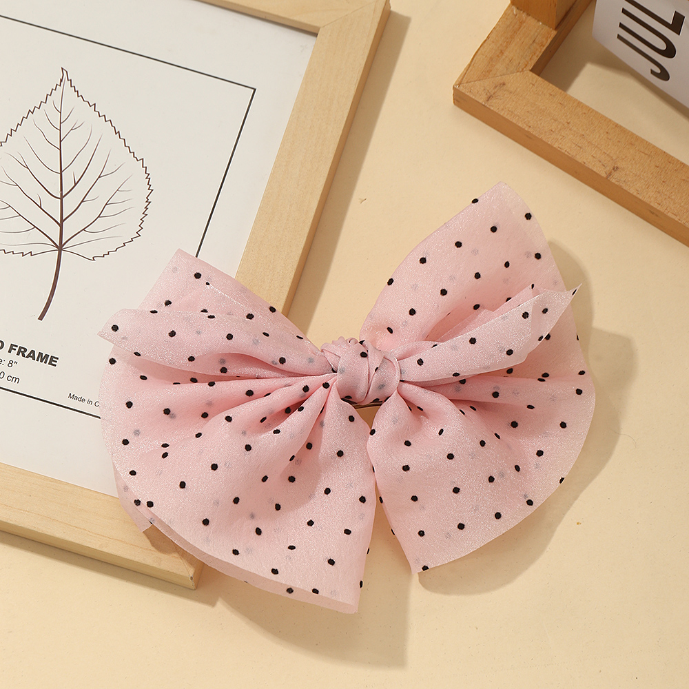 Cute Round Dots Bow Knot Cloth Hair Clip display picture 4