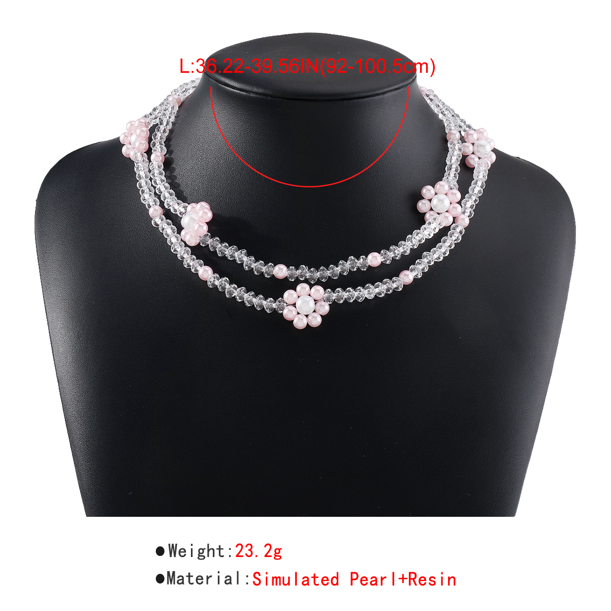 Sweet Flower Imitation Pearl Resin Beaded Women's Necklace display picture 5