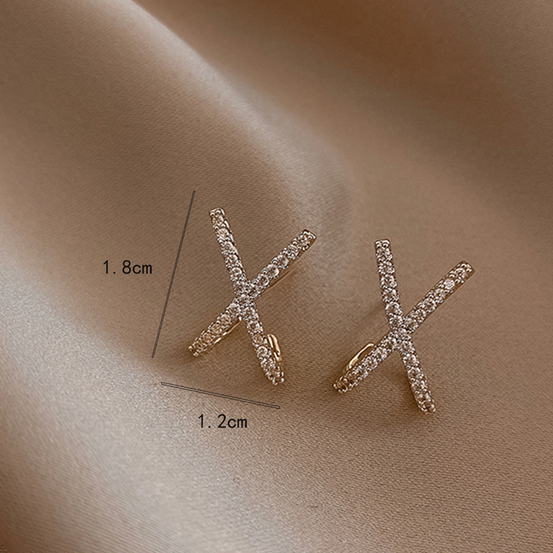 1 Pair Shiny Letter Plating Inlay Alloy Zircon Ear Studs display picture 5