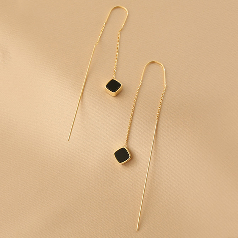 1 Pair Korean Style Square Alloy Ear Line display picture 6