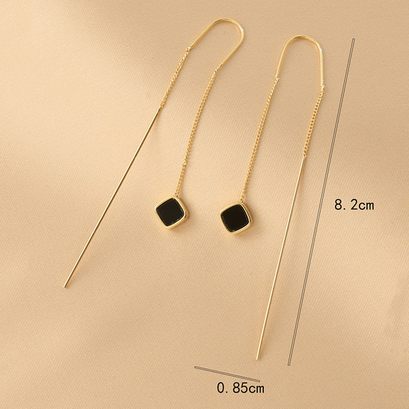 1 Pair Korean Style Square Alloy Ear Line display picture 4