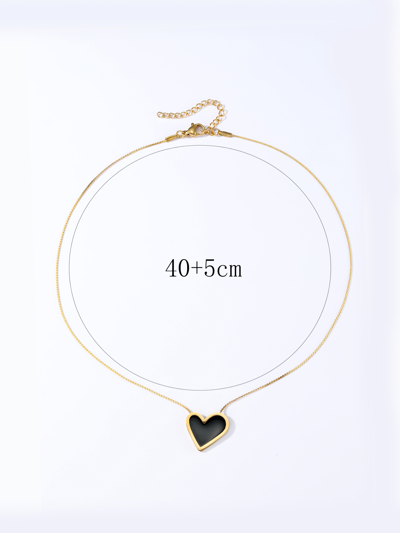 Stainless Steel 18K Gold Plated Simple Style Enamel Plating Heart Shape Resin Pendant Necklace display picture 4