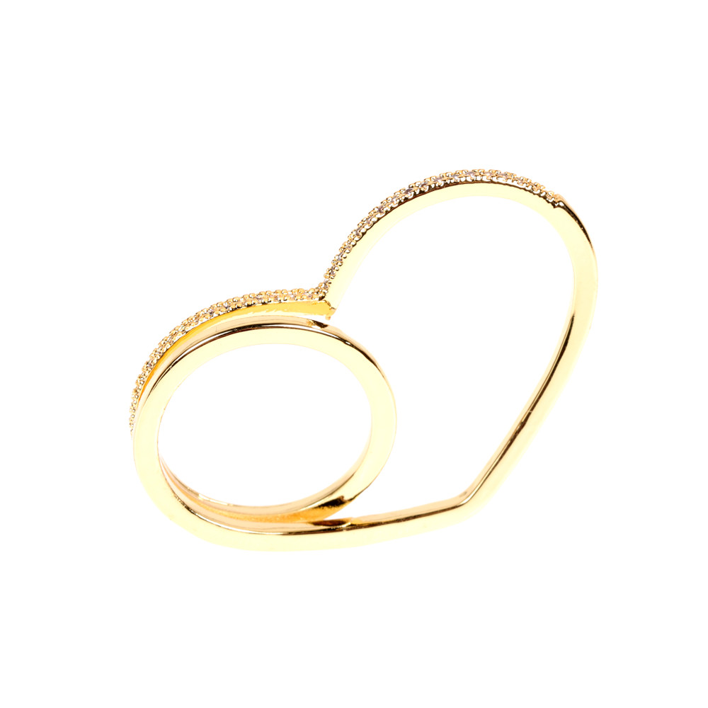Kupfer 18 Karat Vergoldet IG-Stil Einfacher Stil Pendeln Inlay Herzform Zirkon Ringe display picture 6